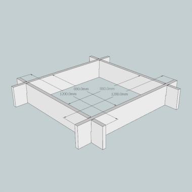 Slot Together Regular Oak Raised Bed Kit - Square